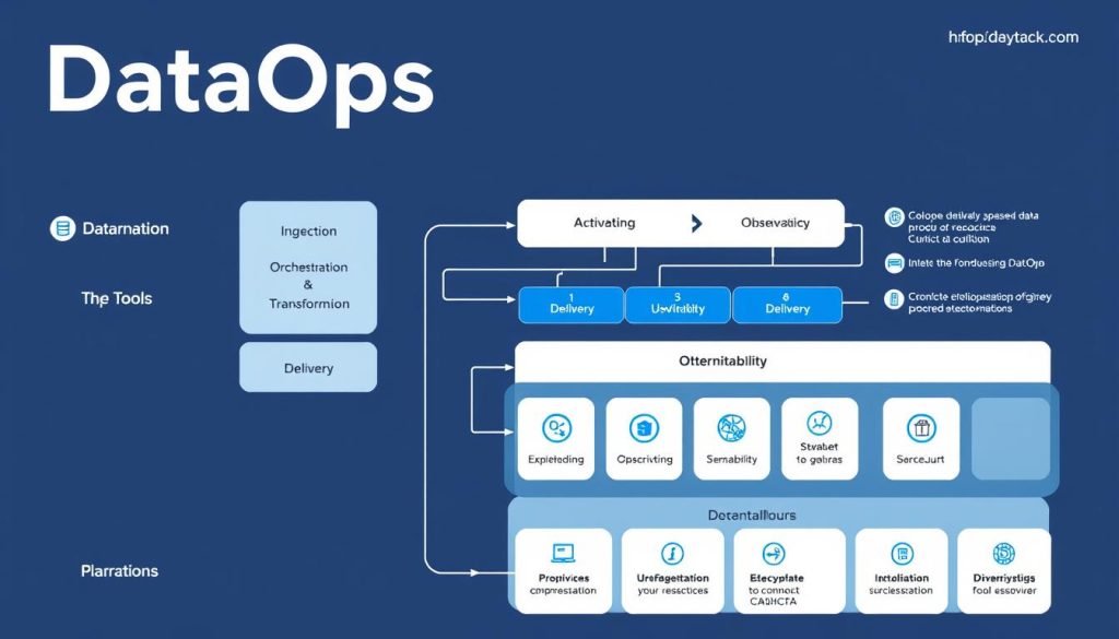 DataOps technology stack showing different tool categories and their relationships DataOps technology stack showing different tool categories and their relationships
