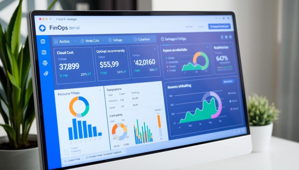 FinOps dashboard showing cloud cost analytics and optimization opportunities FinOps dashboard showing cloud cost analytics and optimization opportunities