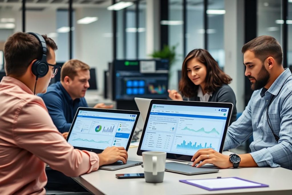 IT professionals using Opsio Cloud platform for ServOps management