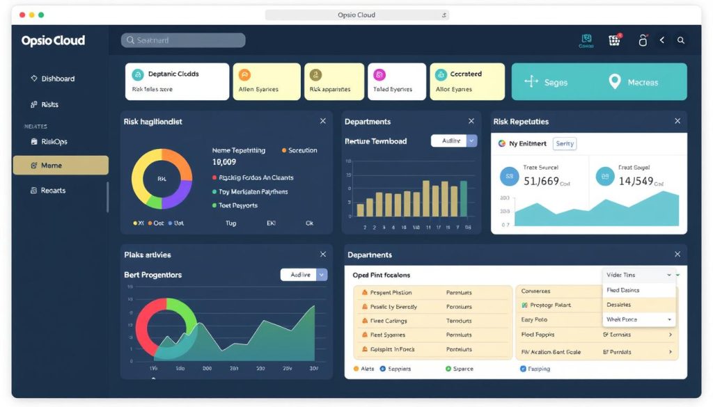 Opsio Cloud RiskOps platform dashboard showing unified risk management interface