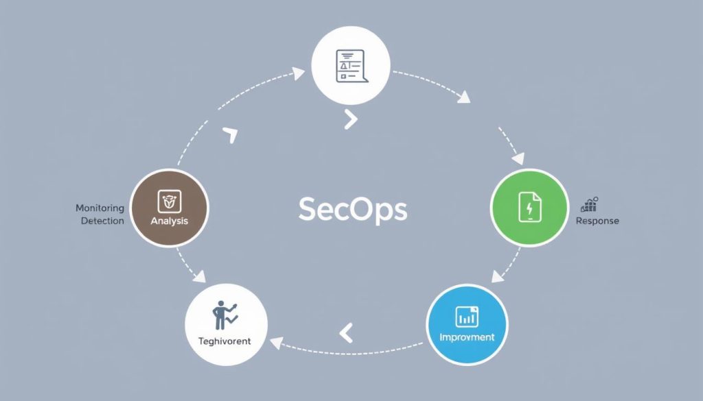 SecOps workflow diagram showing integration points between security and operations SecOps workflow diagram showing integration points between security and operations