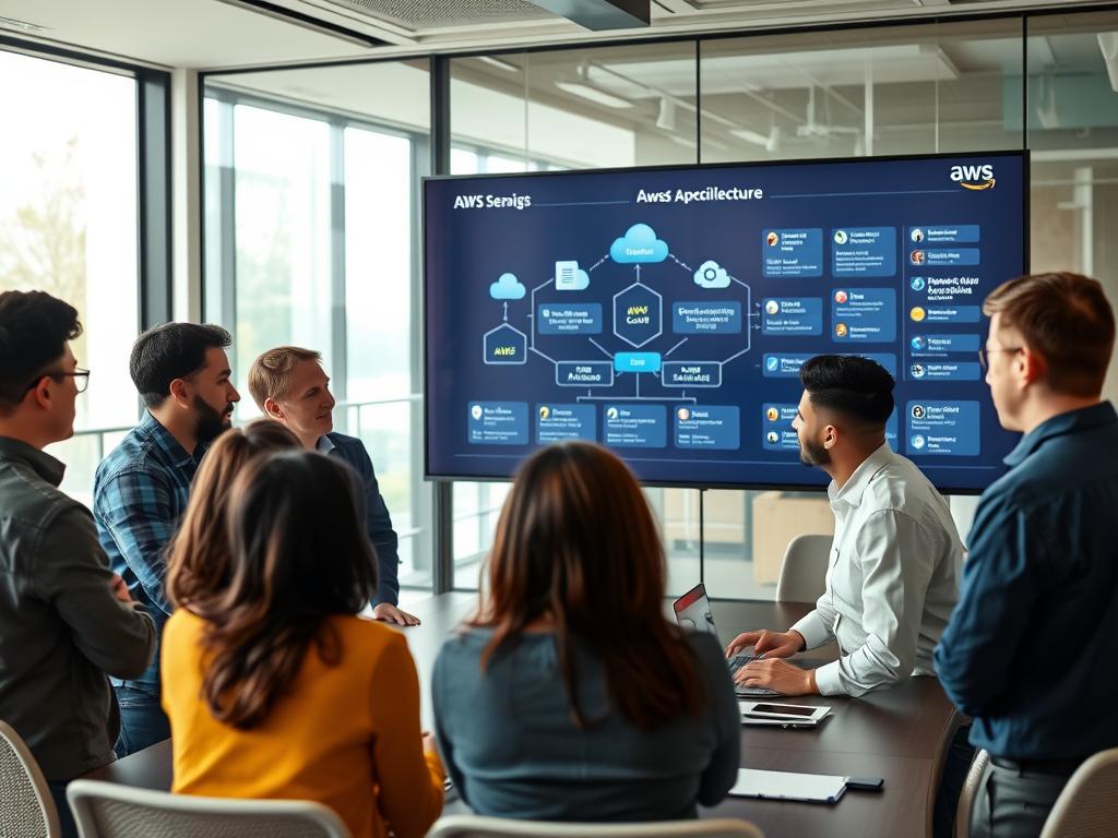 Team av AWS Specialister som samarbetar kring molnarkitektur