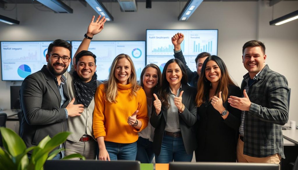 Team celebrating successful GitOps implementation