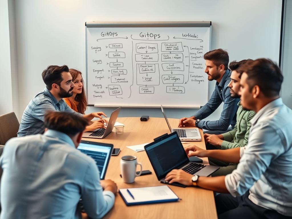 Team collaborating on GitOps implementation