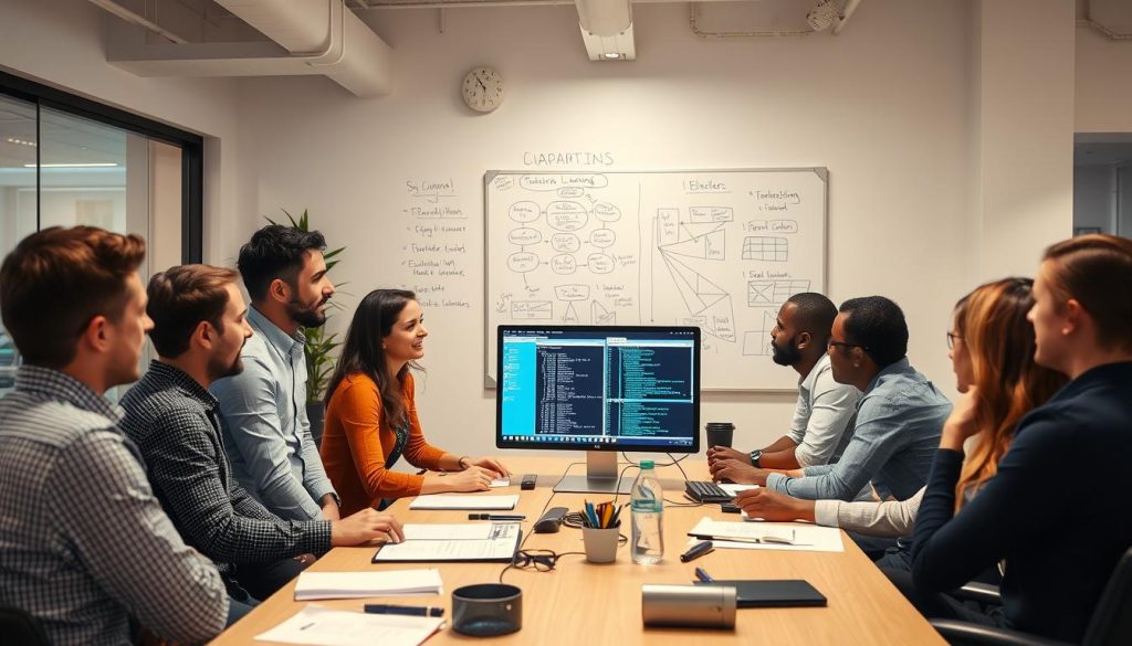 Team som arbetar med att lösa utmaningar inom maskininlärningsprojekt