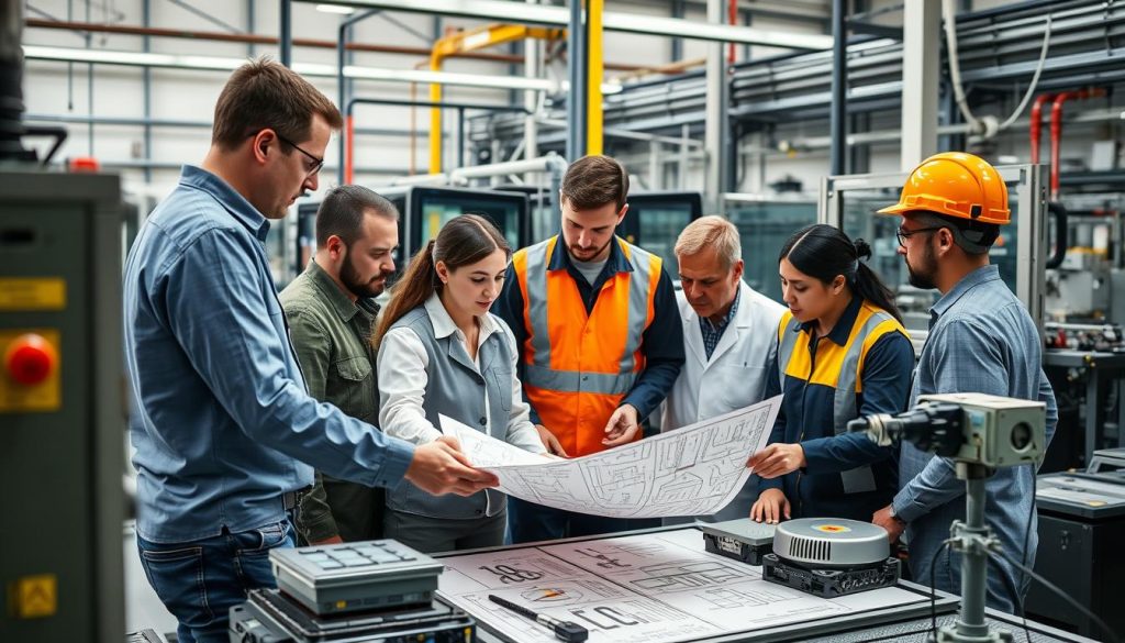 Team som arbetar med implementering av automatisk kvalitetskontroll