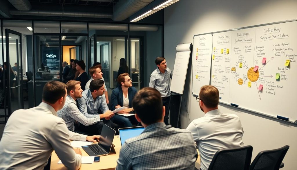 Team working through DataOps implementation challenges