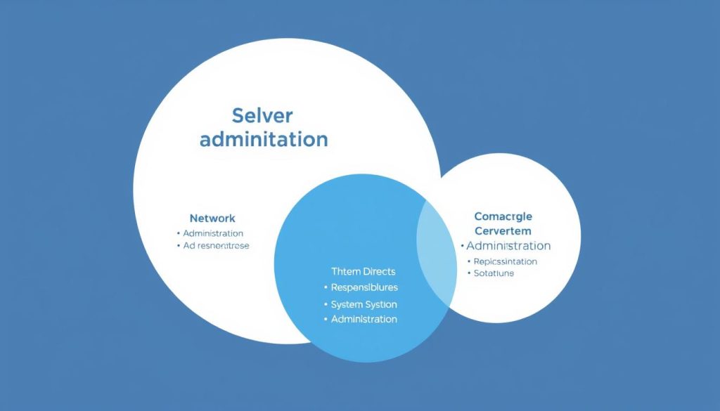 Venn-diagram som visar överlappningen mellan serveradministration och relaterade IT-områden Venn-diagram som visar överlappningen mellan serveradministration och relaterade IT-områden
