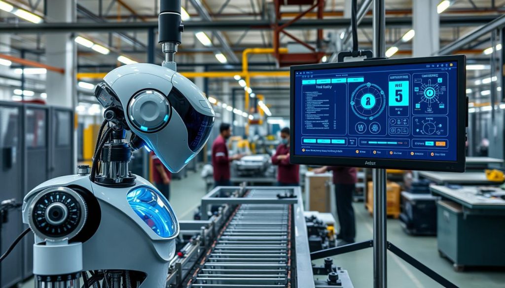 AI visual inspection system in Mumbai factory with security monitoring interface