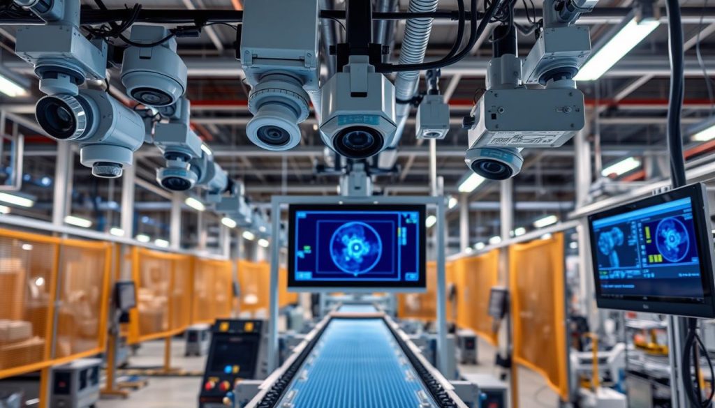 AI visual inspection system in a manufacturing facility with cybersecurity protection implemented by cyber security companies in Hyderabad