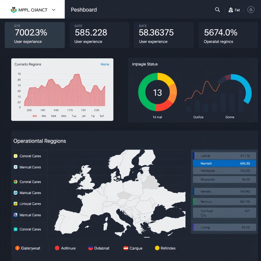 Application management dashboard showing performance across European regions