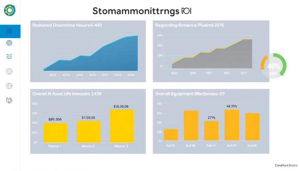 Business value dashboard showing condition monitoring ROI metrics