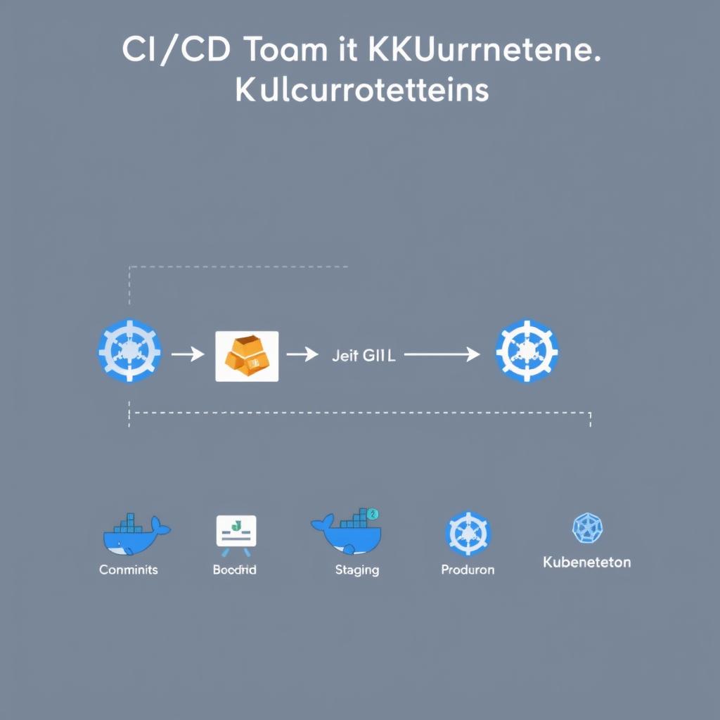 CI/CD pipeline diagram for Kubernetes deployments showing automated workflow