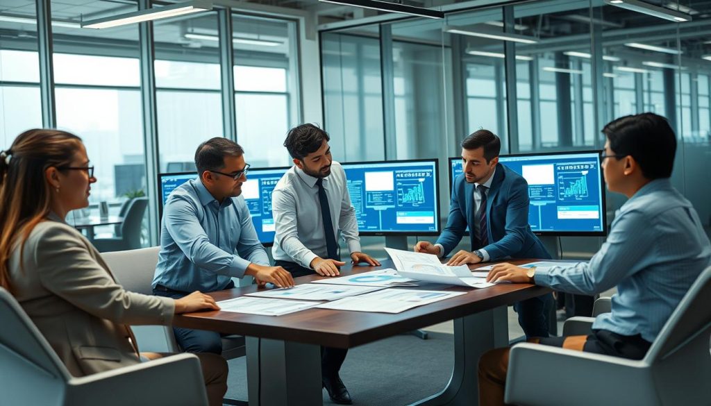 CISO and engineering leaders collaborating in an office to select cyber security companies in Hyderabad