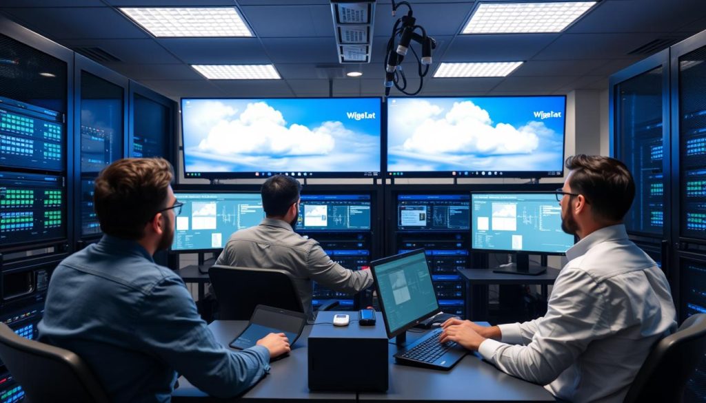 Cloud MSP Bangalore data center with engineers monitoring cloud infrastructure