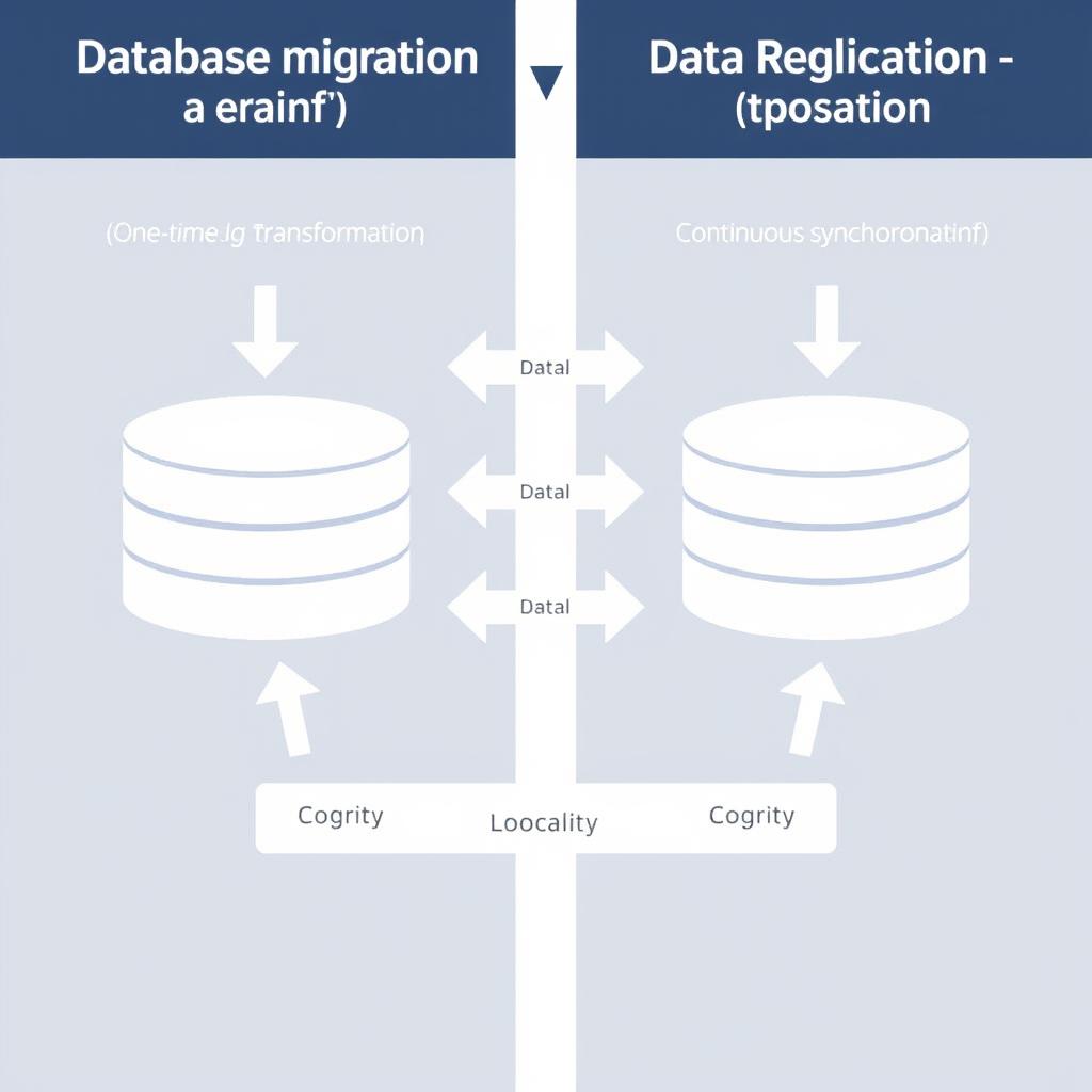 Comparison diagram of database migration vs data replication