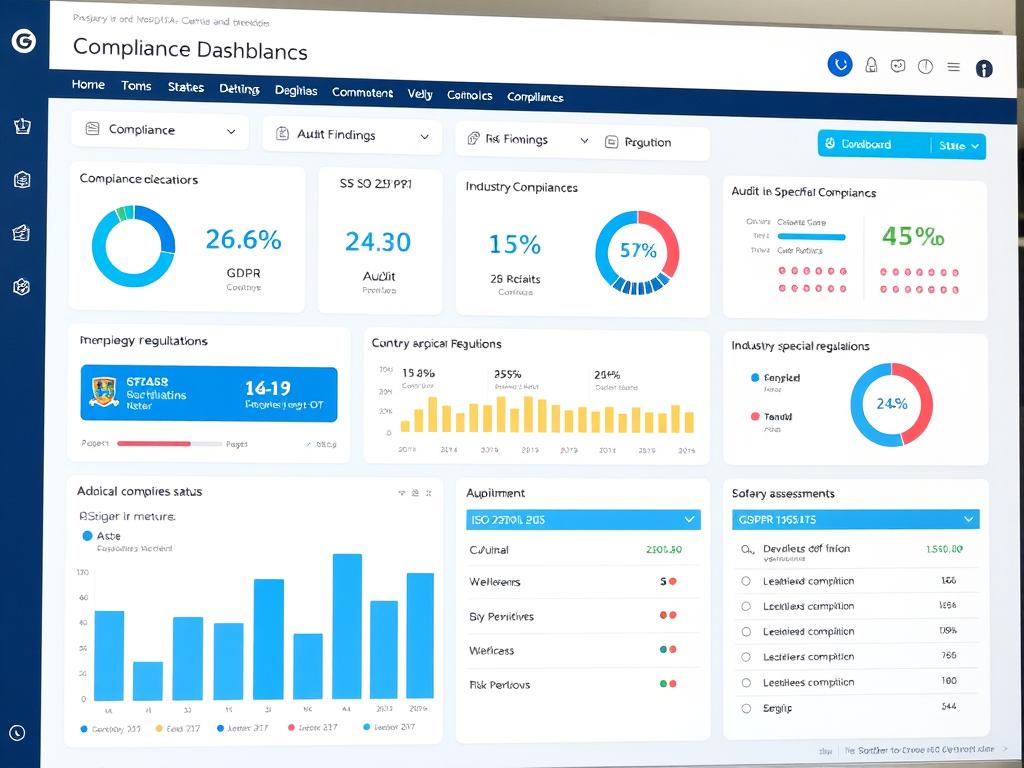 Compliance dashboard showing regulatory status for Swedish IT operations