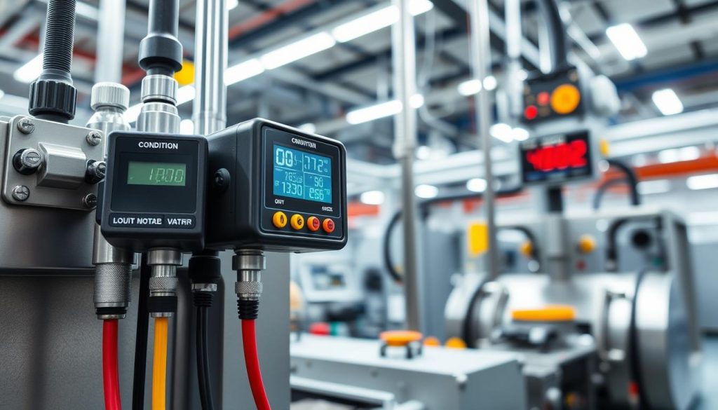 Condition Monitoring sensors collecting data from industrial equipment