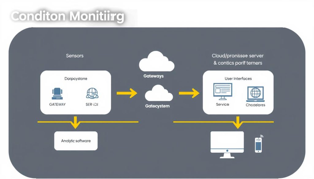 Condition monitoring system architecture diagram showing components and data flow