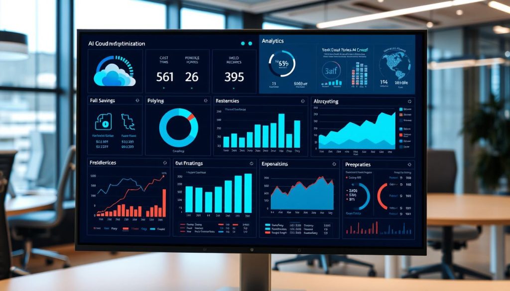 Dashboard som visar AI-driven molnoptimering för IT-modernisering