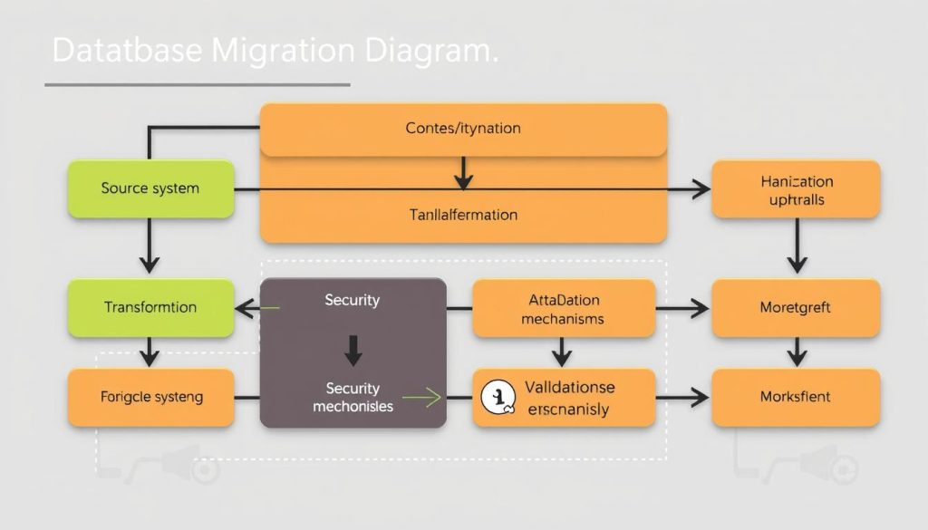 Database migration architecture diagram showing components and data flow