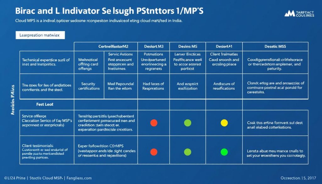 Decision matrix for selecting Cloud MSP India partners