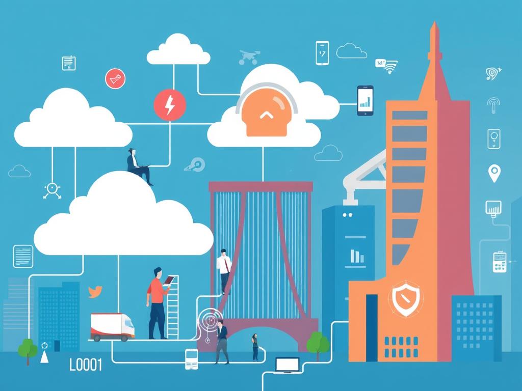 Digital transformation visualization showing cloud migration and mobile workforce in Bangalore