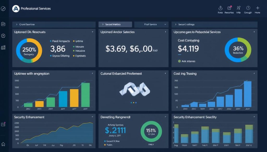 Financial services dashboard showing Cloud MSP Bangalore implementation results