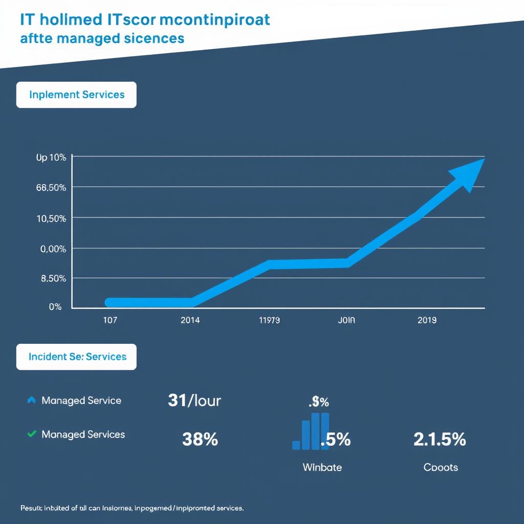 Graph showing improved IT performance metrics after implementing managed services