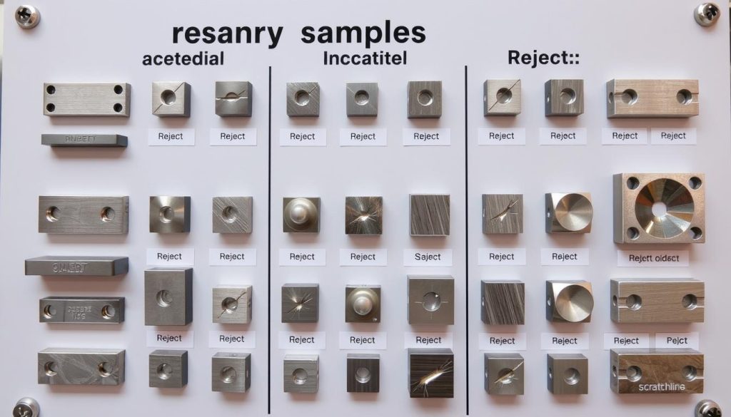 Grenzmuster für visuelle Inspektion mit Referenzteilen