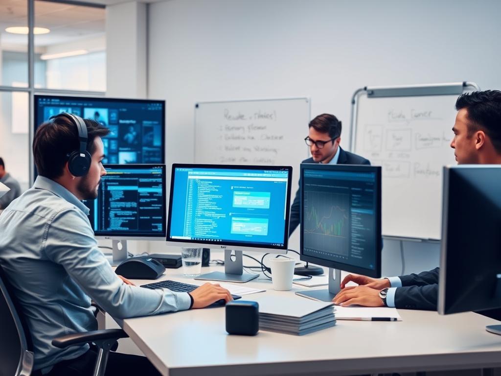 IT-team som arbetar med återställning efter en cybersäkerhetsincident