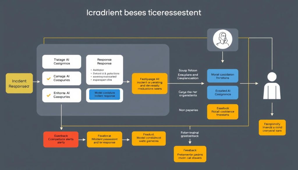 Integrated incident response workflow showing AI and human collaboration