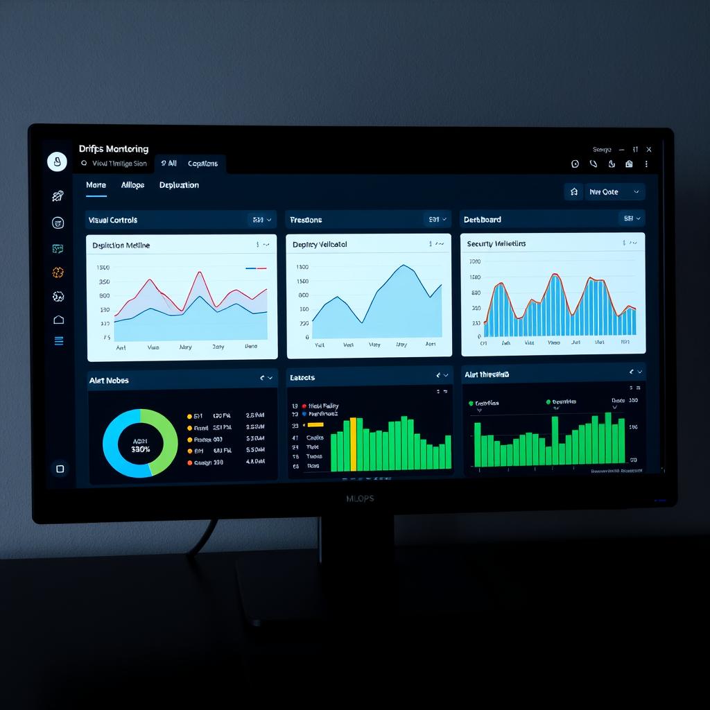 MLOps dashboard showing drift monitoring for visual inspection AI models