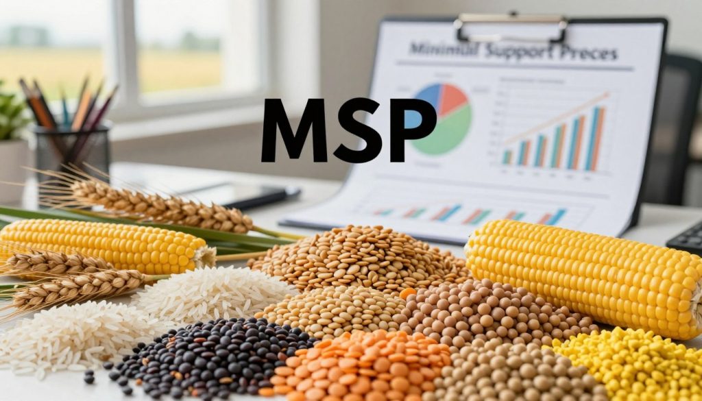 MSP crops list India showing food grains oilseeds and pulses categories