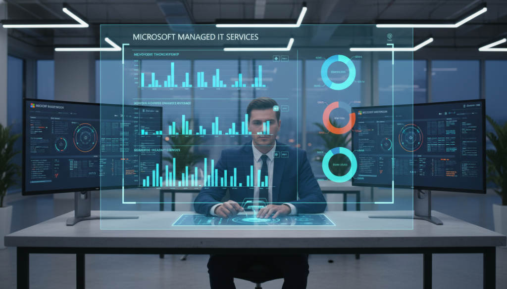 Microsoft Managed IT Services monitoring and support dashboard
