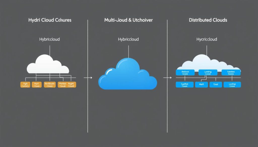 Multi-cloud architecture comparison showing different deployment models