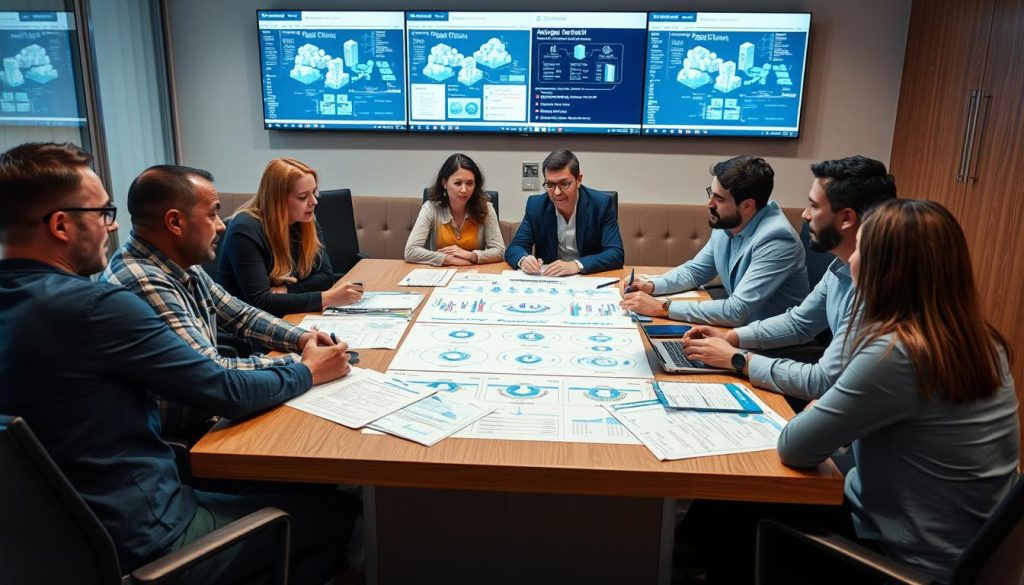 Multi-cloud strategy planning session with IT leadership team