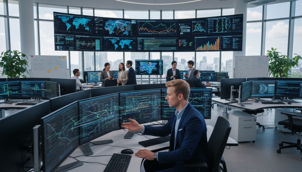 NOC monitoring dashboard displaying network visibility