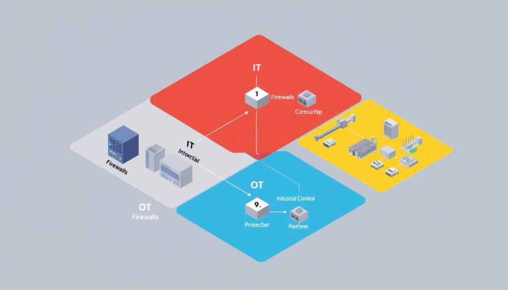 Network segmentation diagram for Mumbai manufacturing facility with OT and IT environments