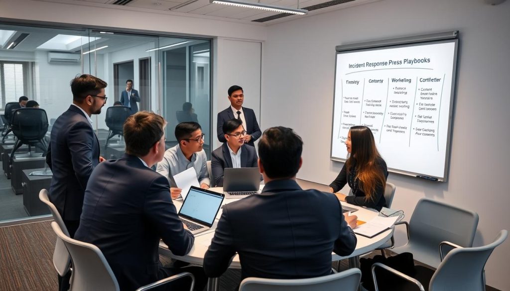 Office workshop on incident response playbooks with Mumbai cybersecurity team