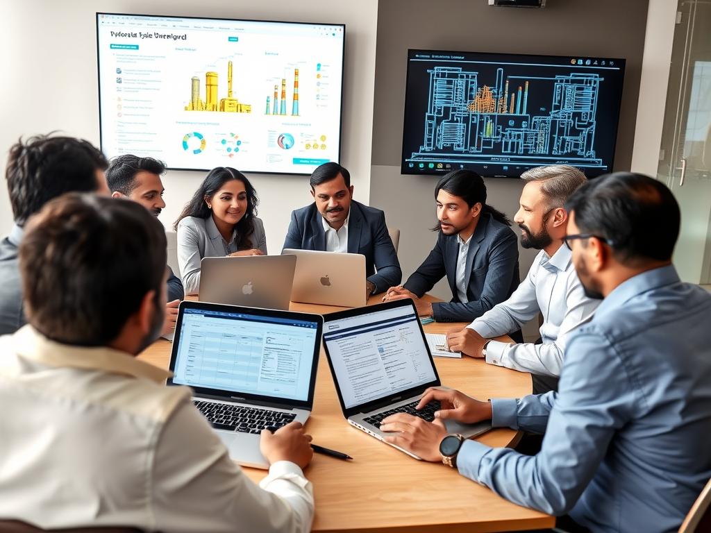 Procurement team using a scorecard to evaluate cyber security companies in Pune