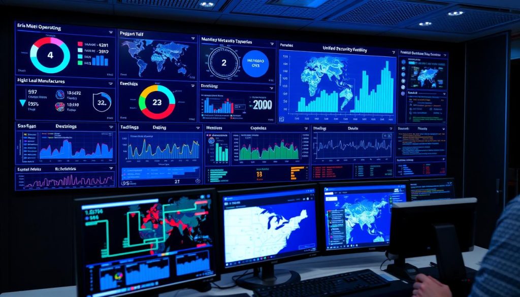 Security operations dashboard showing integrated IT/OT monitoring in Mumbai facility