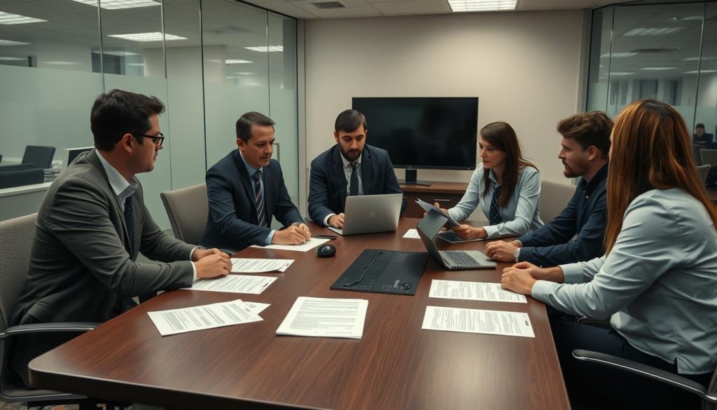 Security operations team reviewing incident response procedures