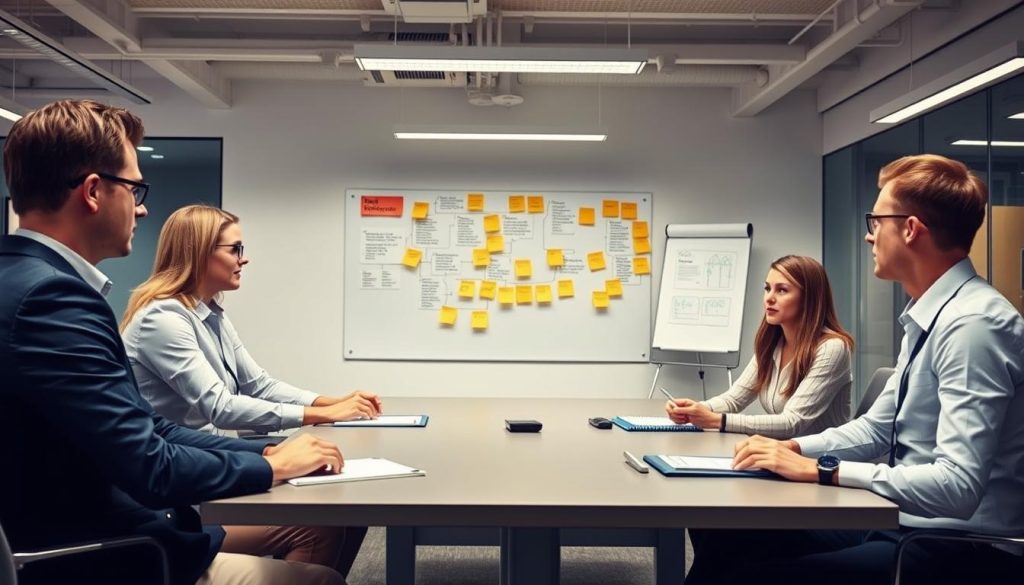 Security team implementing cloud security assessment tools in an office environment