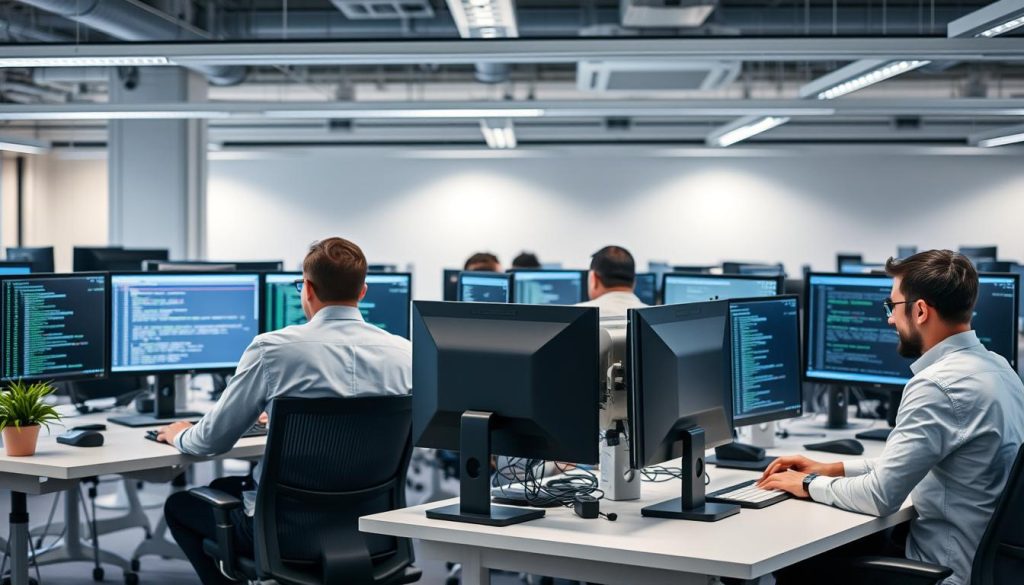 Software development team using AI-powered quality assurance tools