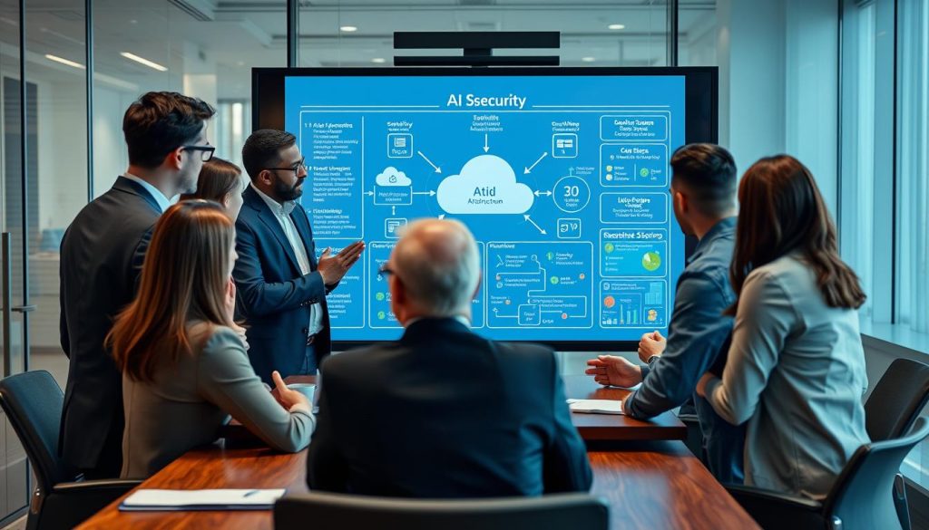 Strategic planning session for AI-driven cloud security implementation