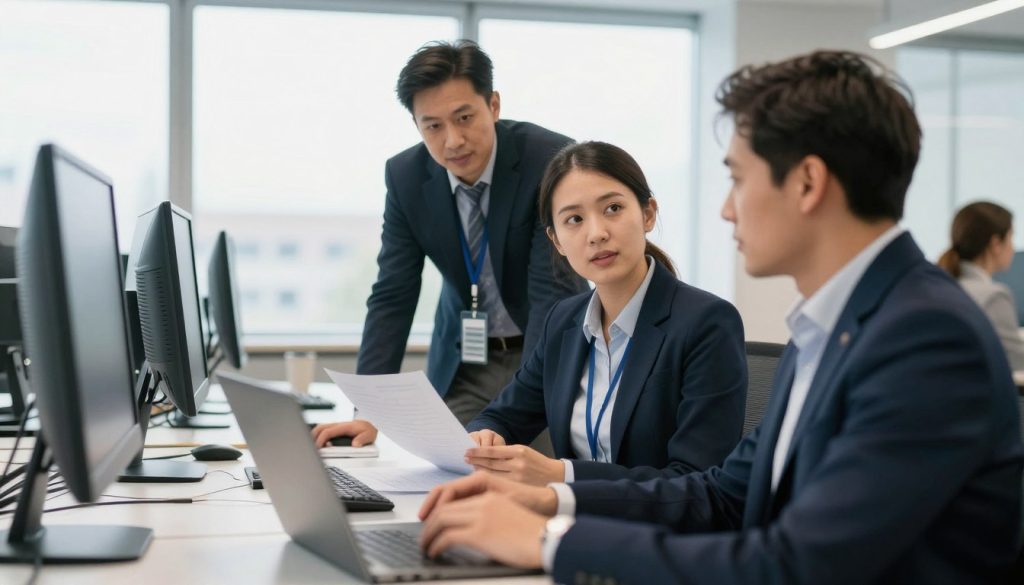 Svenska personer i modern kontorsmiljö som planerar leverans