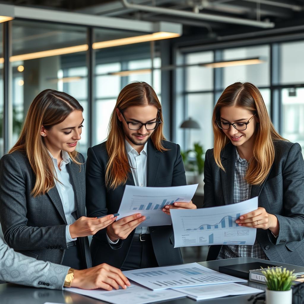 Swedish business professionals reviewing cost savings from managed IT services