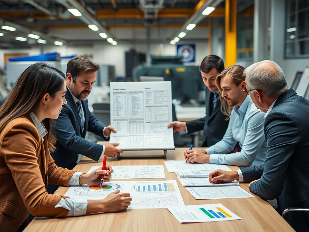 Team planning a predictive maintenance implementation strategy