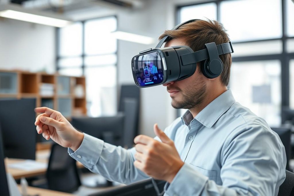 Technician using augmented reality for guided NDT inspection